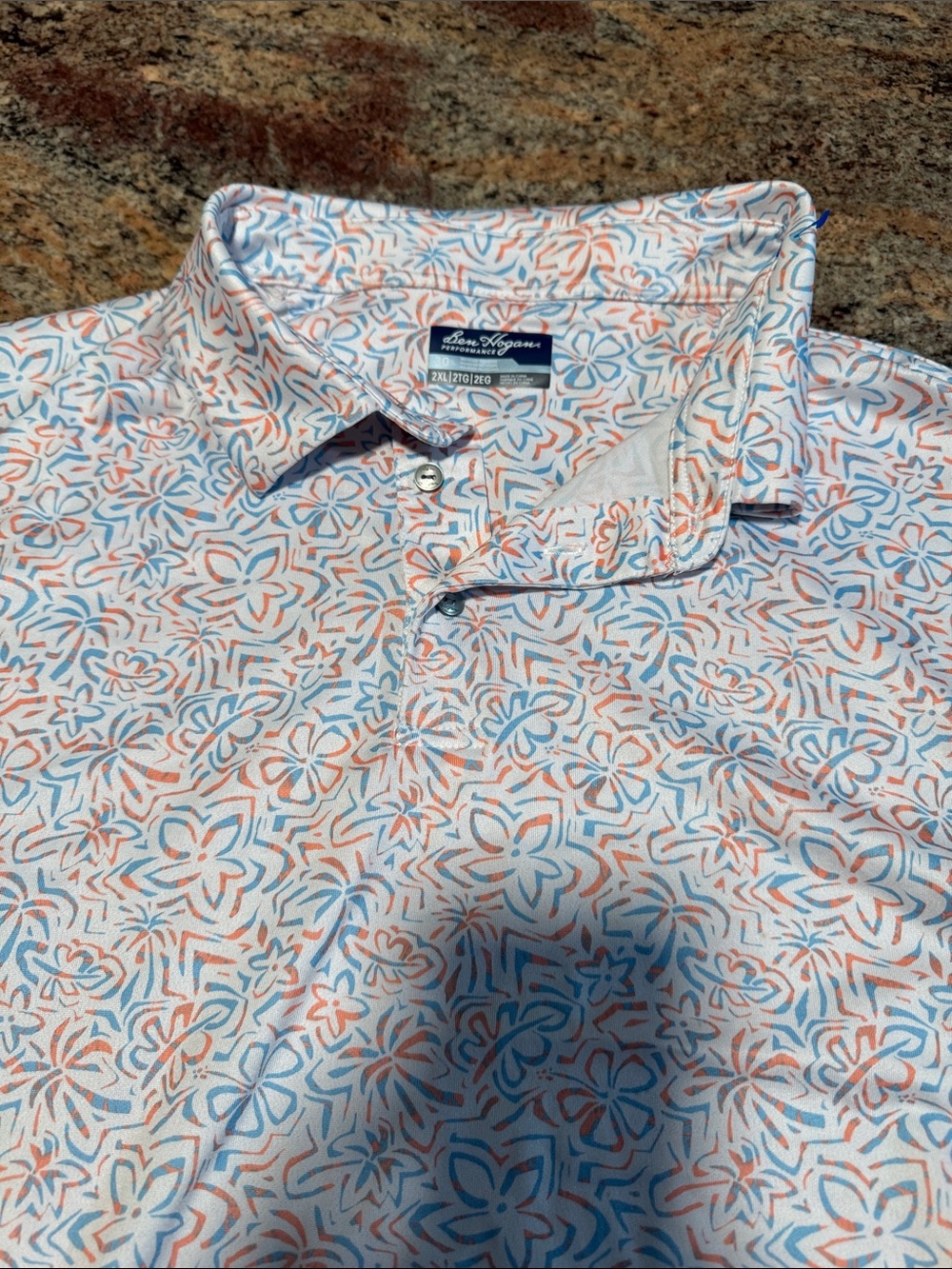 Hogan Coral & Light Blue Floral Polo